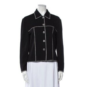 St John by Marie Gray Jacket. | Black jacket with white details.